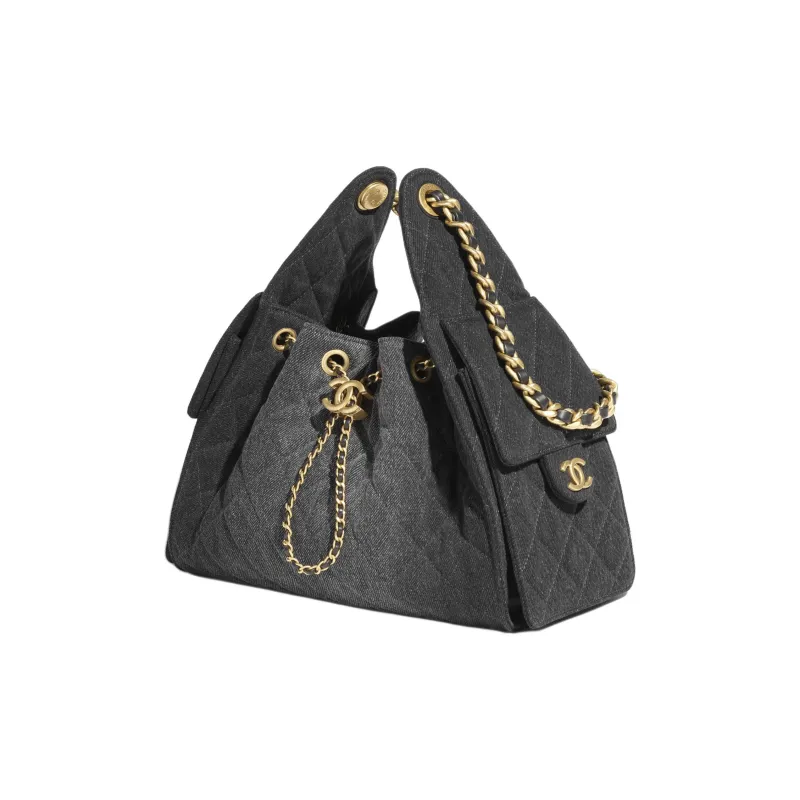 CHANEL 25Bag Washed Denim Shoulder Bag Small Size Women's-1
