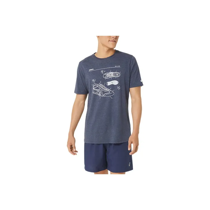 Asics SCHEMATIC Unisex Shoe Schematic Tee T-Shirt Men's Light Brown-0