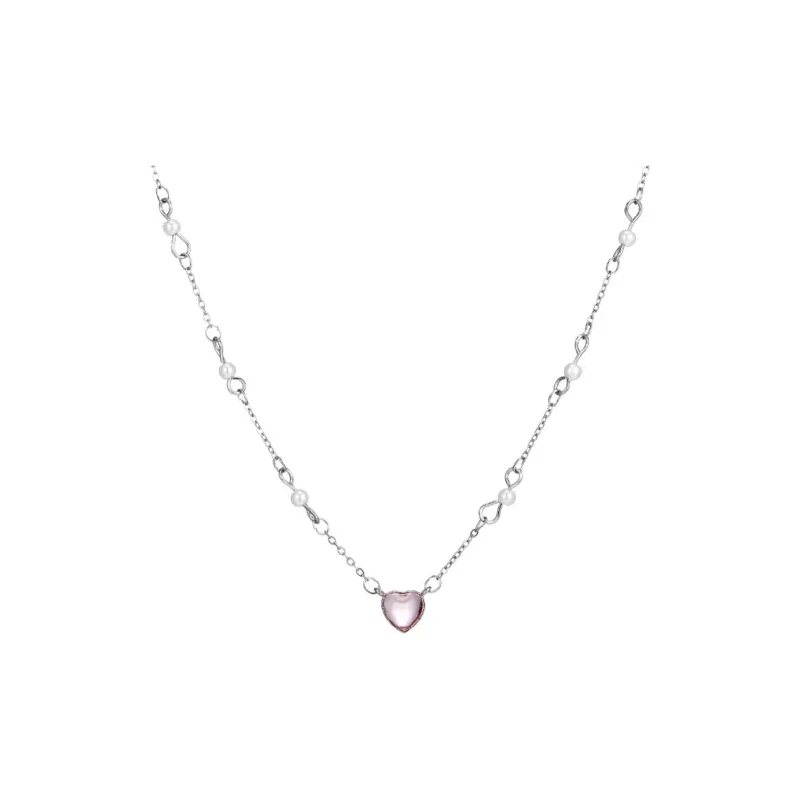 Di Su Xing 925 Sterling Silver Shell Pearl Zircon Necklaces Women's-0