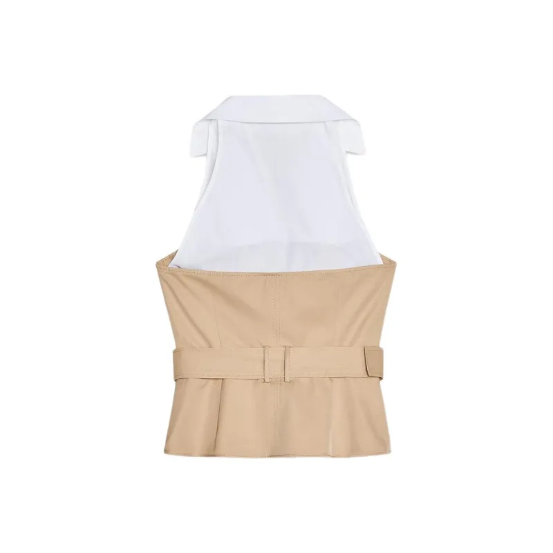 ZARA Tank Tops Women's Tan-1