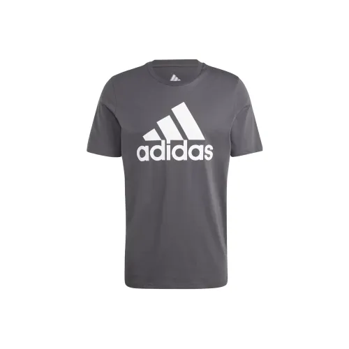 Adidas Essentials Single cheap Big Logo Tee T Shirt Men's Gray
