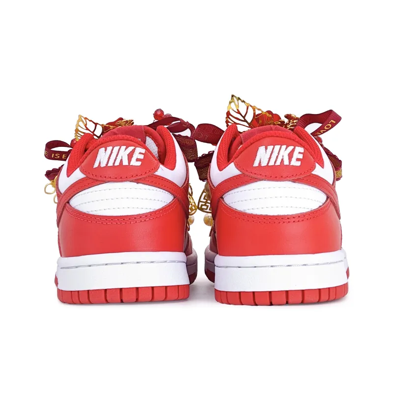 Nike Dunk Anti Slip Wear Resistant Low Top Skateboard Shoes Unisex Red-4