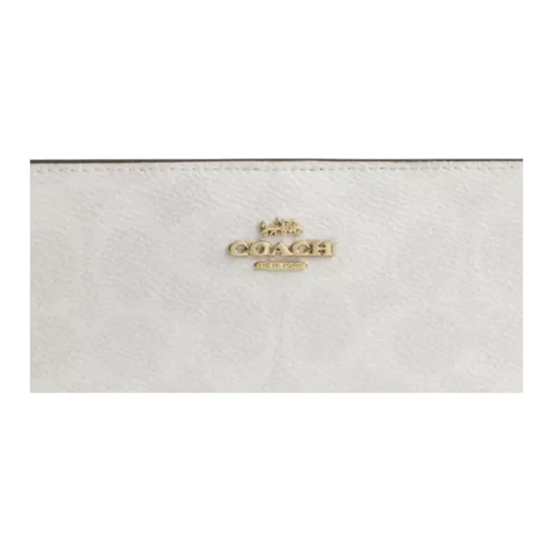COACH Coated Canvas Wallet Trumpets Women's White & Chalk-2