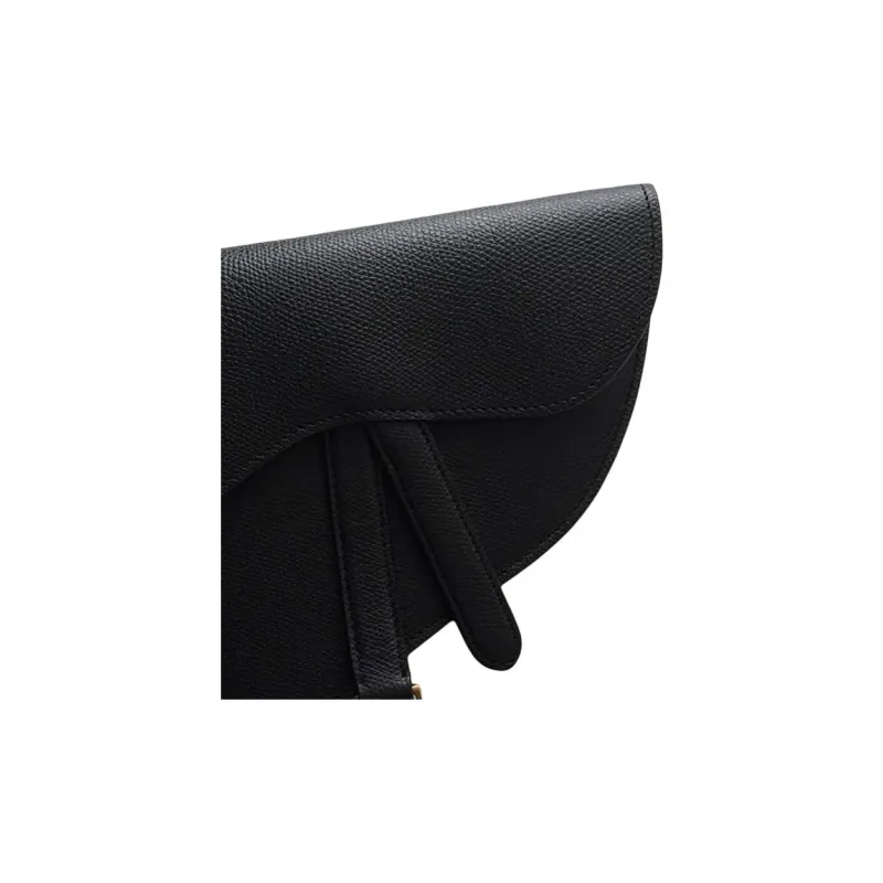 DIOR Saddle Cow Leather Saddle Bag Crossbody Bag Waist Small Size Unisex Black-2