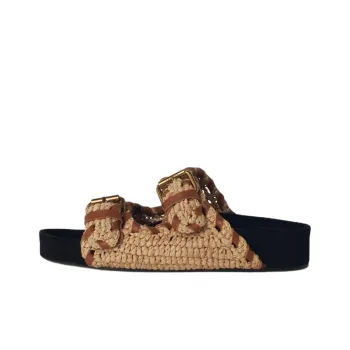 ISABEL MARANT Lennyo Slide Slippers Women's Beige Brown