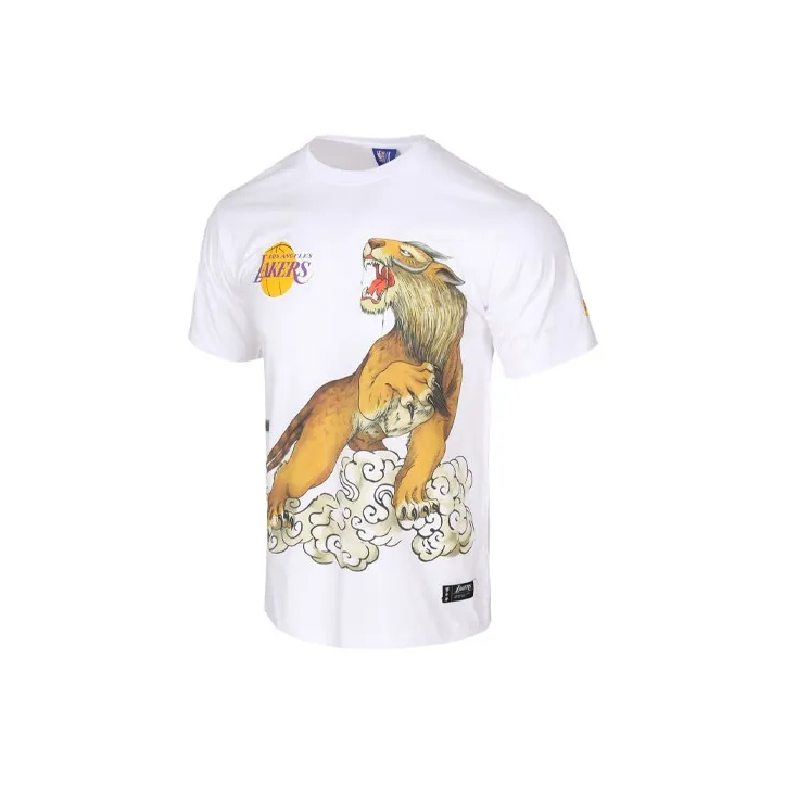 NBA Drop Shoulder Sleeve T-Shirt Unisex White-0
