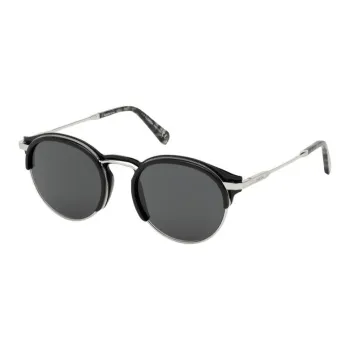 OMEGA Metal Round Sunglasses Men's Black