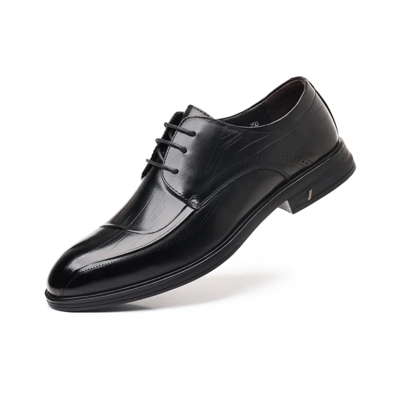 Kaltendin Dress Shoes Men Low Top Black-3