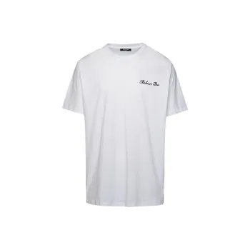 BALMAIN Logo Embroidered Crewneck T Shirt