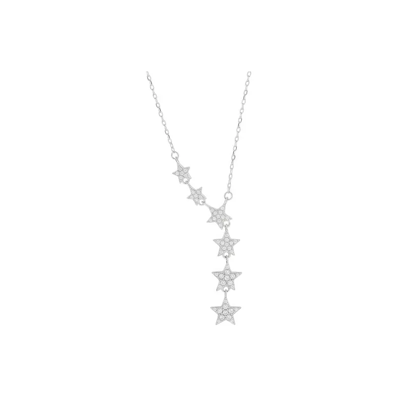Di Su Xing 925 Sterling Silver Zircon Necklaces Women's-0