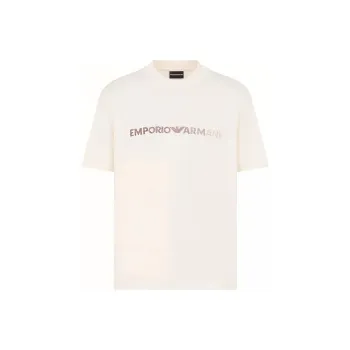 EMPORIO ARMANI Logo Embroidered Pima Jersey T Shirt