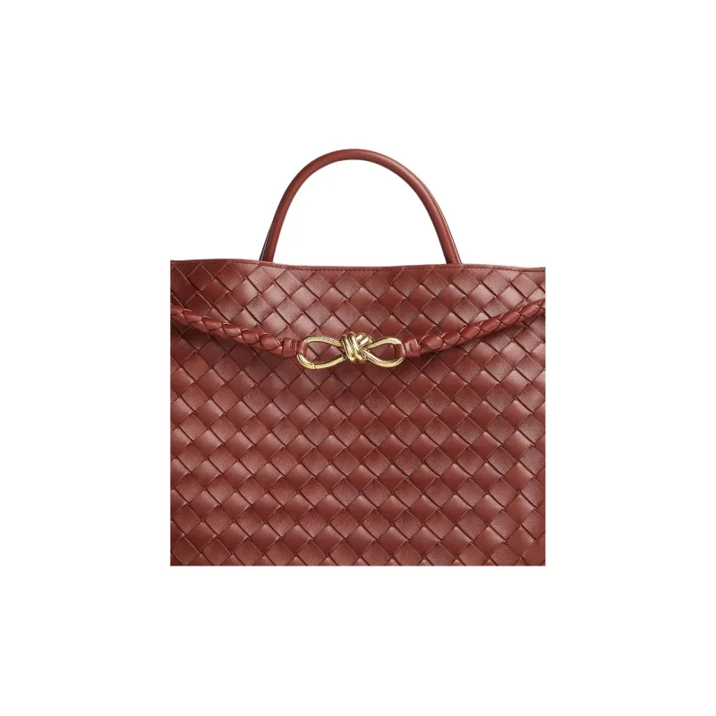 Bottega Veneta Andiamo Series Lambskin Tote Bag, Shopping Bag, Shoulder Bag, Handbag Large Size Women's Sapele Red-4