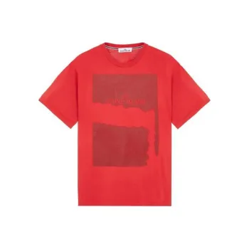 STONE ISLAND 2rc90 'scratched Paint Two' Print T Shirt Men's Red