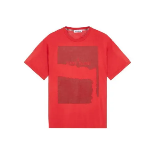 STONE ISLAND 2rc90 'scratched Paint Two' Print T Shirt Men's Red