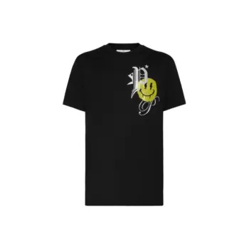 PHILIPP PLEIN Rhinestone logo Cotton T shirt