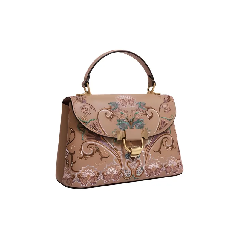 Forever Lucky Cow Leather One Shoulder Handbags Women's Moon White Amber-8