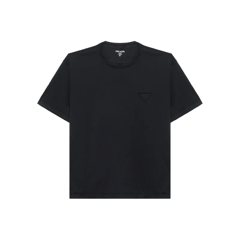 PRADA Logo patch Cotton T shirt-0