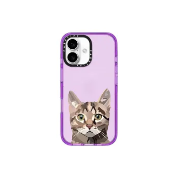 CASETIFY PC Material Impact Resistant Big Face Cat Phone Cases Compatible With IPhone 16 Collection Minimalist