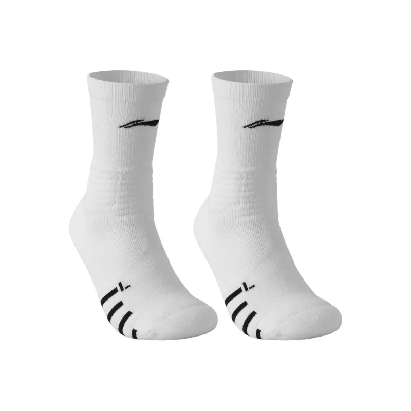 LiNing Antibacterial And Deodorizing Running Casual Knee High Socks Unisex Black White Combo Set-12