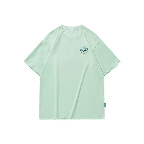 QIAODAN Drop Shoulder Sleeve T Shirt Men's Ice Porcelain Green
