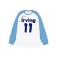 White Body with Light Blue Sleeves