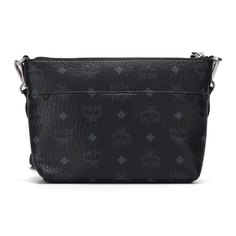 MCM Aren Visetos Letter Combination Canvas Crossbody Bag Trumpets Women's Black-2