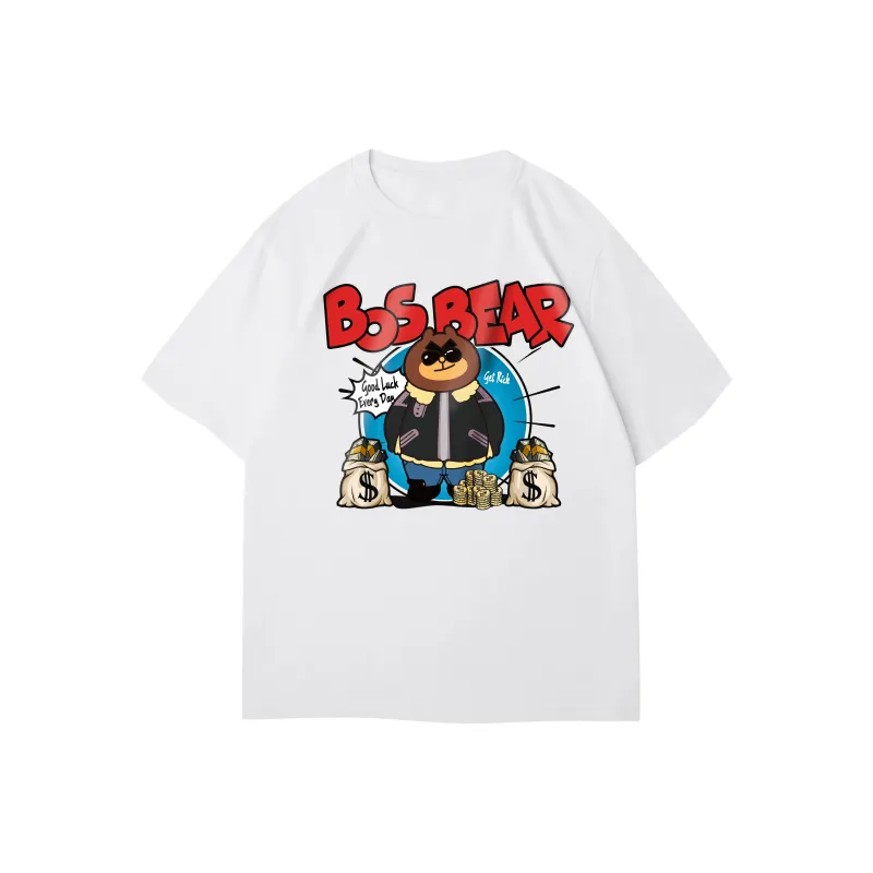 BOS BEAR T Shirts Unisex White-0