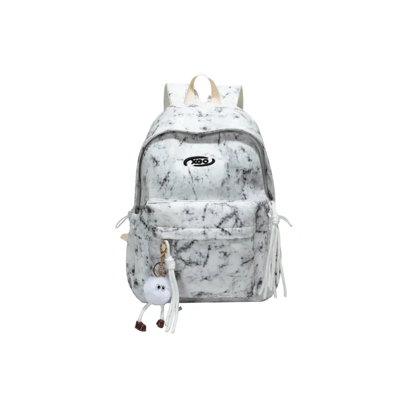 Yalu Nylon Backpack Unisex White/Red/Green/Black-0