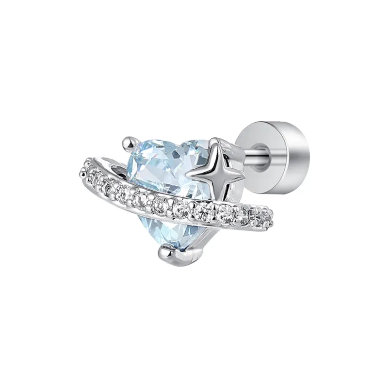 MISS XIA JWY Titanium Steel Zircon Stud Earrings Unisex-5