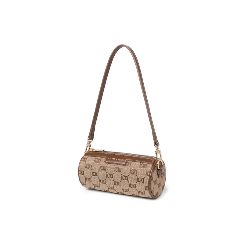 CLEVER& KETCH PU Cylinder Bag Underarm Crossbody Bag Shoulder Bag Regular Women's Coffee-1
