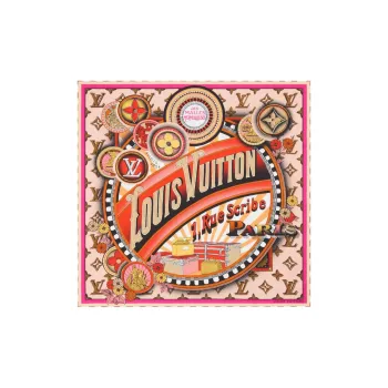 LOUIS VUITTON Silk Scarves Women's Red