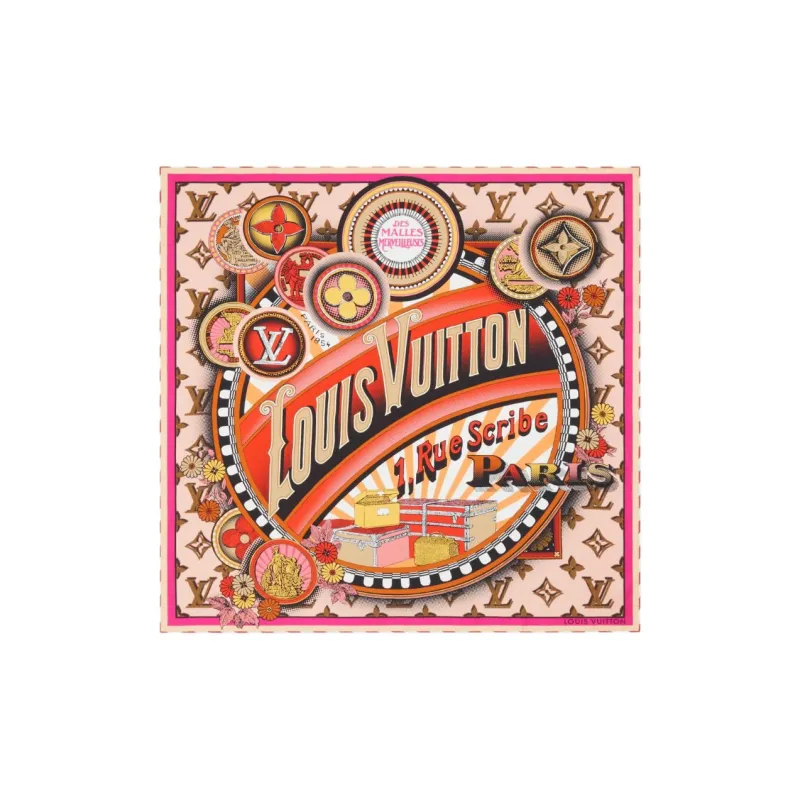 LOUIS VUITTON Silk Scarves Women's Red-0