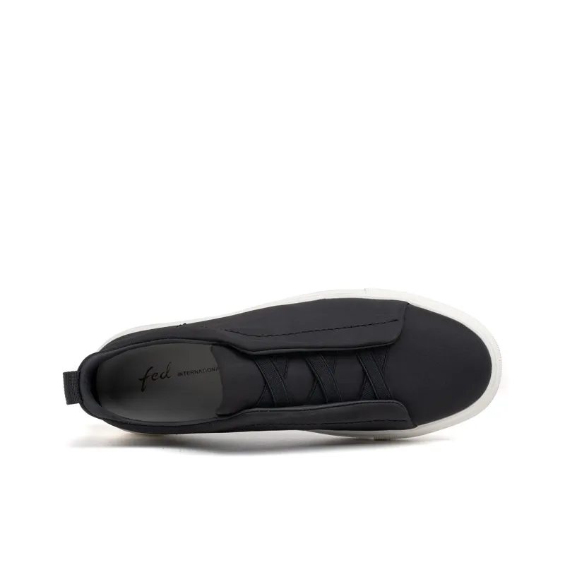 FED Lightweight Low Top Skateboard Shoes Men's Black-3