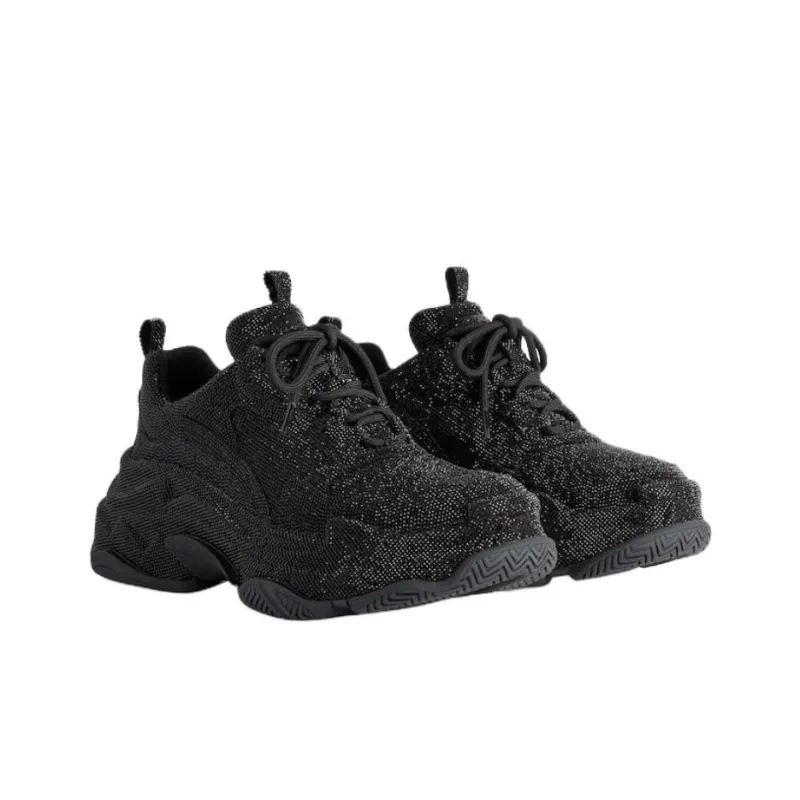 Balenciaga Triple S Low Top Casual Shoes Men's Black-2