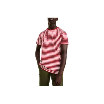 Tommy Hilfiger Slim Fit Stripe Stretch Cotton T-Shirt T-Shirt Men's Red