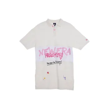 New Era Straight Fit Fitted Long Print Short Sleeved White T Shirt Unisex