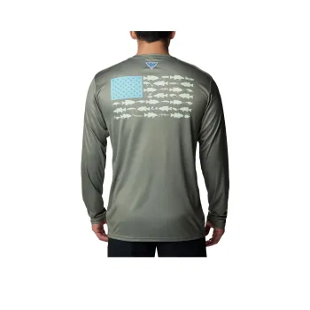Columbia Terminal Tackle PFG Fish Flag™ T-Shirt Men's Gray Green