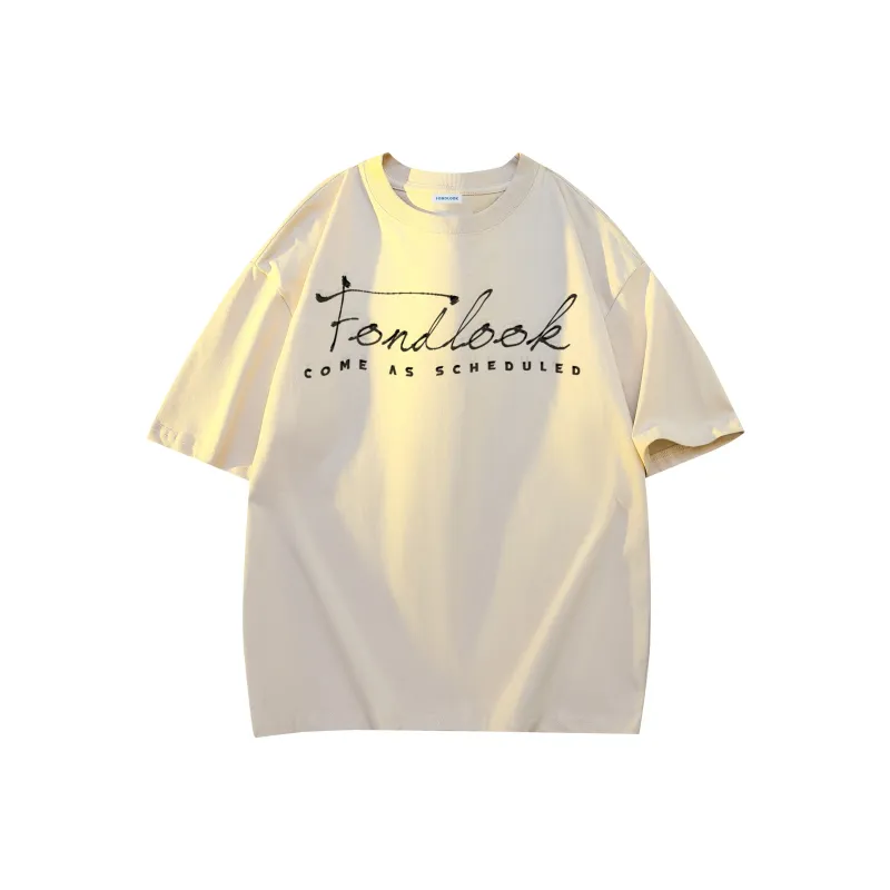 FONDLOOK T Shirt Unisex White Heather Gray-10