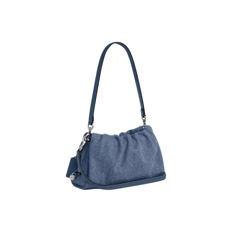 COACH Faye Denim Shoulder Bag Medium Size Women's Blue-2
