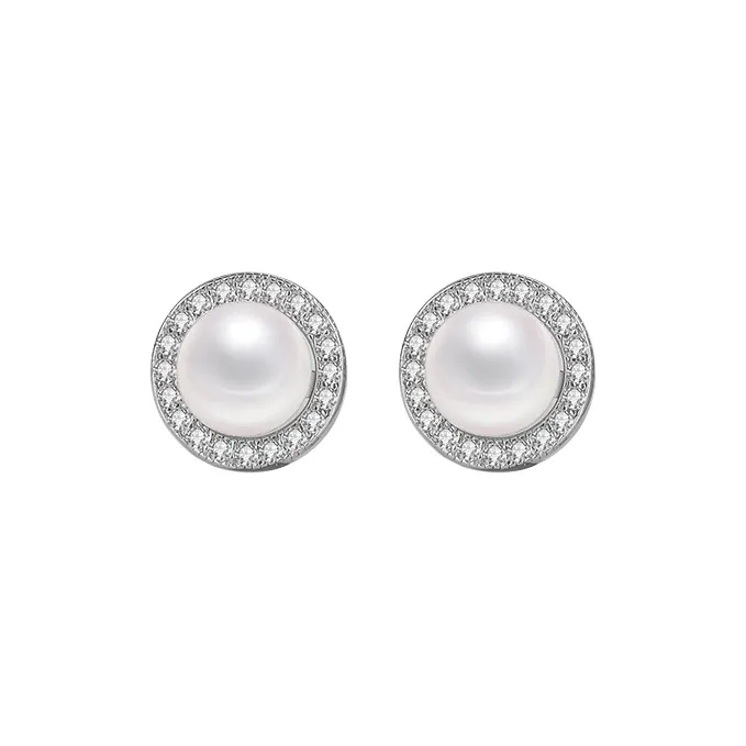 ZHOUBAIFU Pearl Stud Earrings Unisex-0