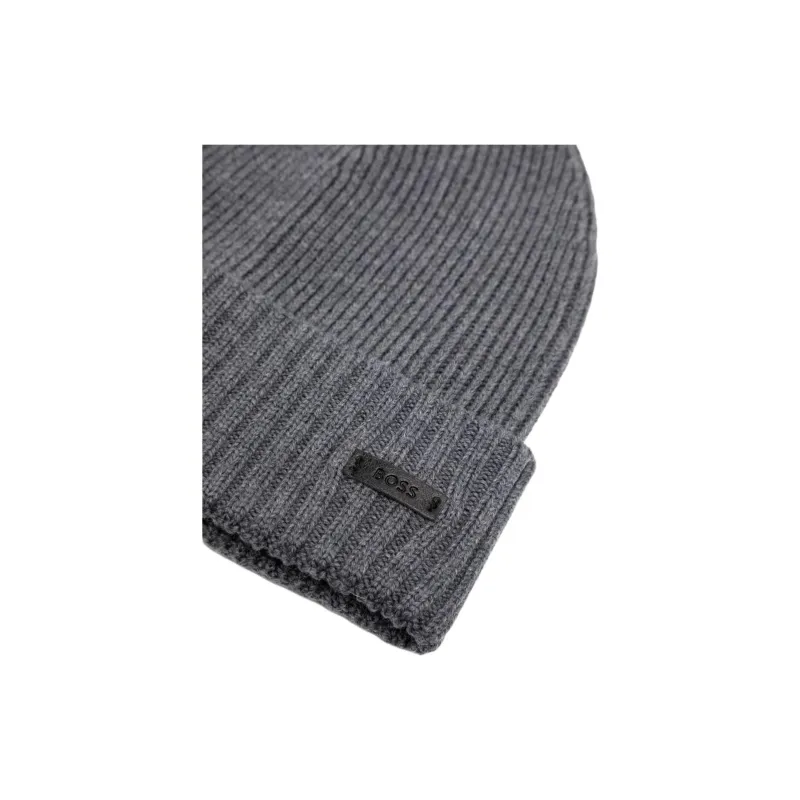 HUGO BOSS Logo Patch Knitted Beanie-4
