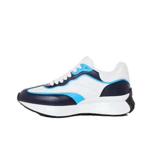 Alexander McQueen Low Top Casual Shoes Men's White Dark Blue