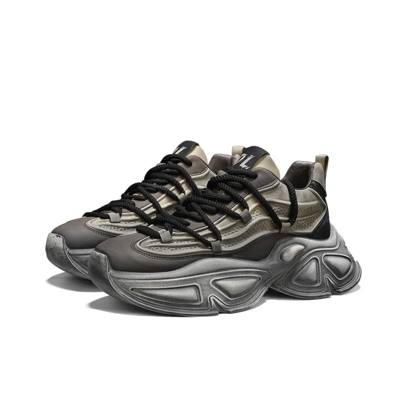 AiJP Anti Slip And Wear Resistant Height Increasing Low Top Chunky Sneakers Men's-17