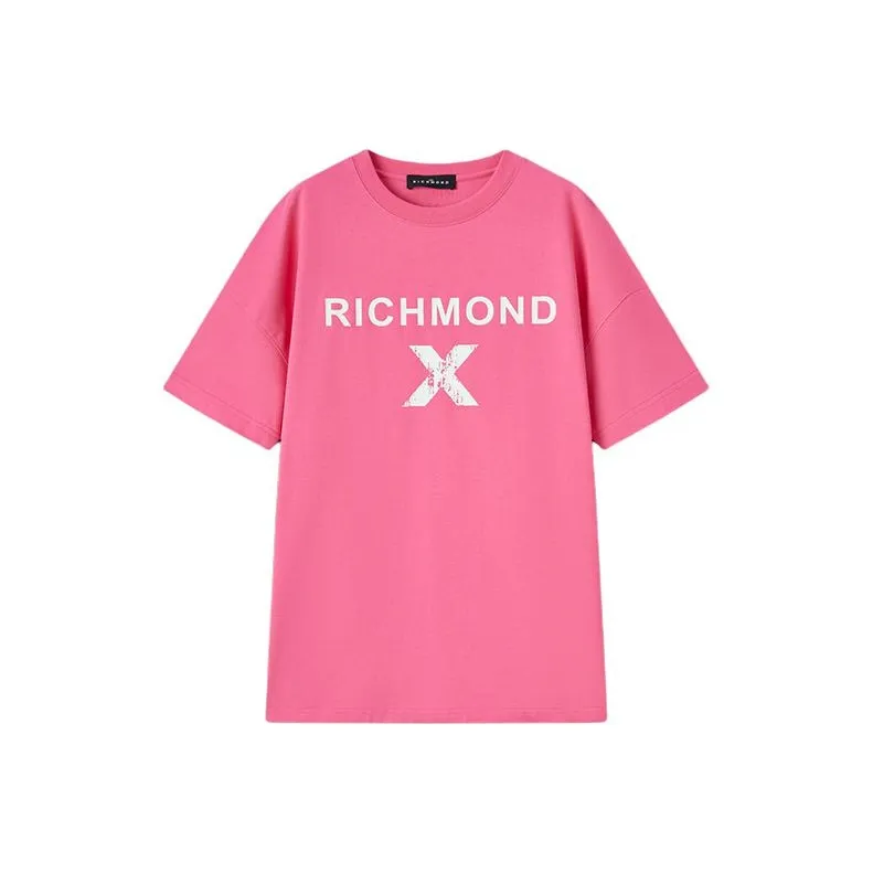 JOHN RICHMOND Letter Patterned Print Crew Neck Short Sleeved T Shirt Men's-4