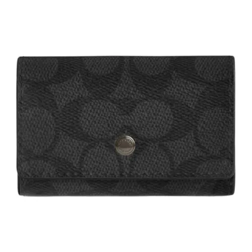 COACH Coated Canvas Key Pouch Mini Men's Black