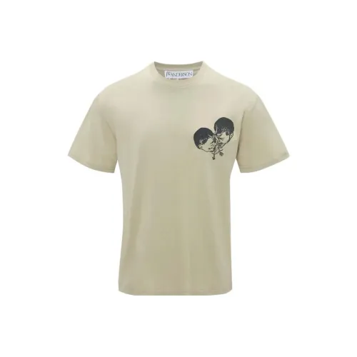 JW Anderson Embroidered T Shirt   Pol Anglada Artwork T Shirt Men's Beige