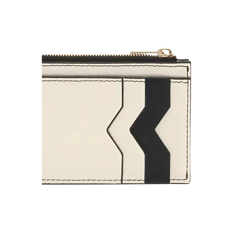 Valextra Leather Card Holder, Coin Purse Men's White/Black-4