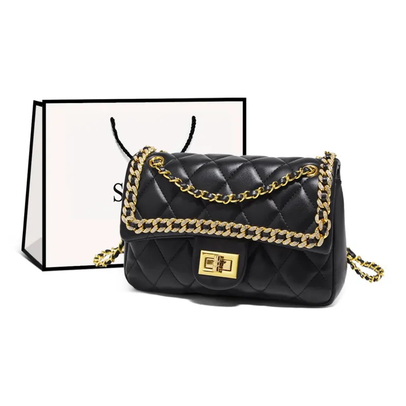 Safiya Synthetic Leather Shoulder Bag, Crossbody Bag Regular Women's Ecru/Black-4