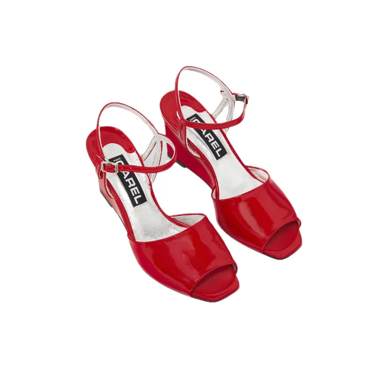 Carel Nadine Strap Sandals 7cm Women's Red-3