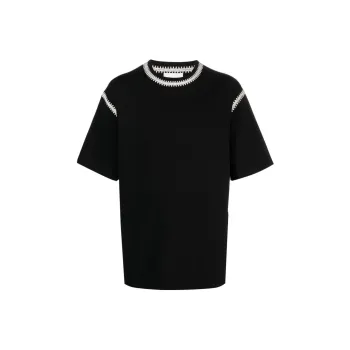 NANUSHKA Crochet trim Crew neck T shirt